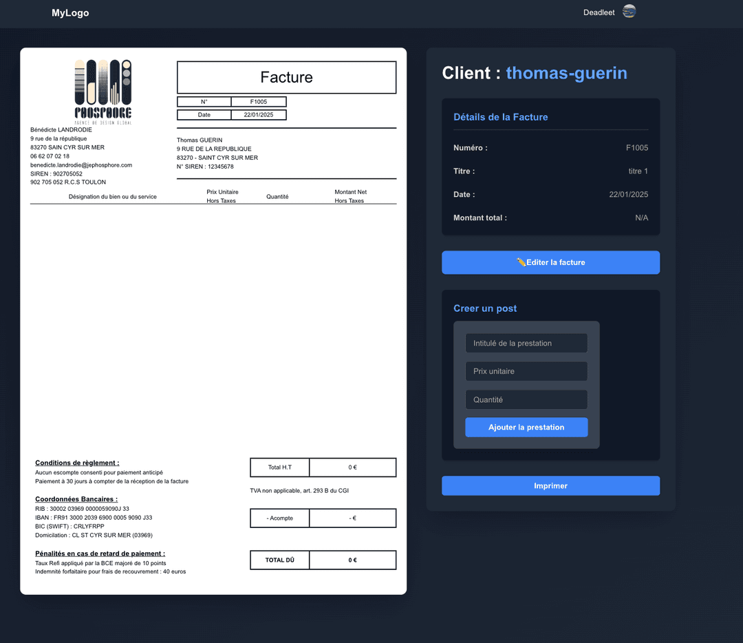 Outils de  facturation