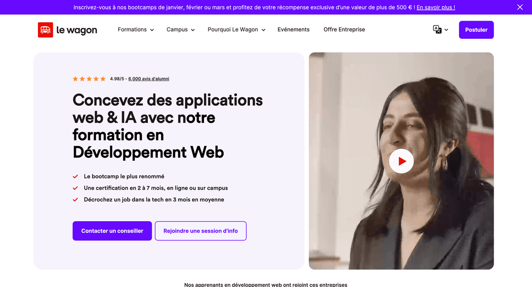 Formation Web Le Wagon